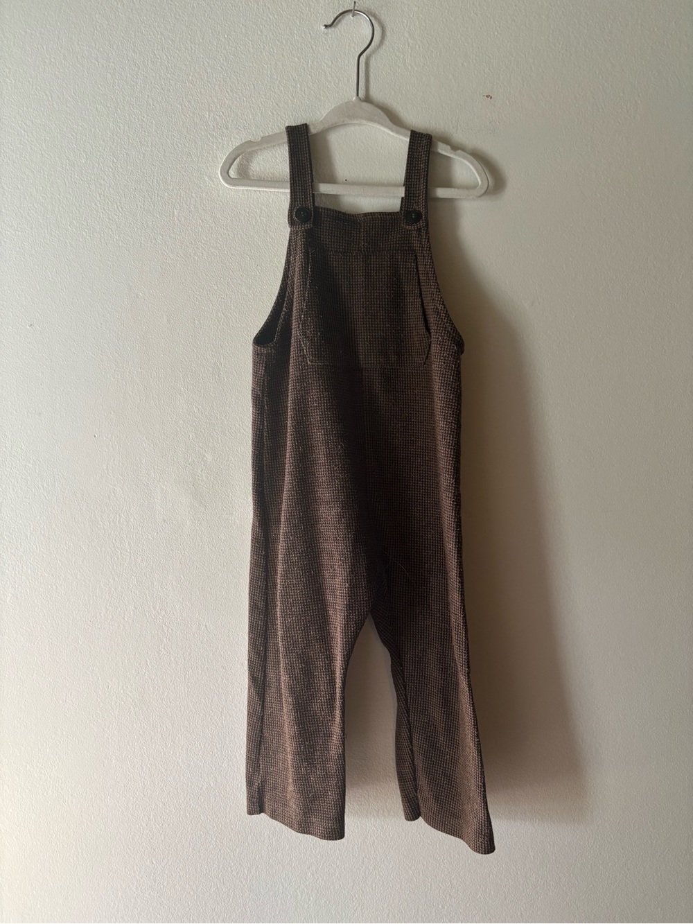 Zara comfy knit overall jumpsuit - brown